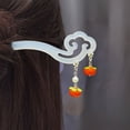 thumbnail image 2 of Vintage Chinese Style Cheongsam Hair Accessories: Handmade Hanfu Acetate Hairpin with Jade Flower Tassel, 2 of 5