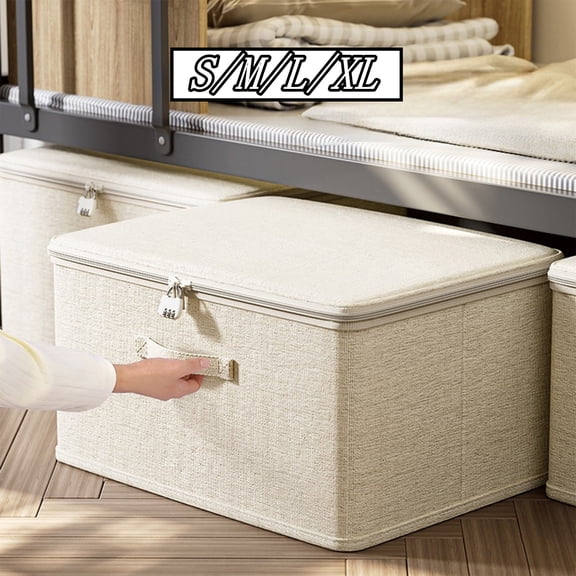 Bxaolu Discreet Lockable Toy Bag Storage Organizer Toy Bag Storage Bins Case with Zipper Lid for Women and Men Clothes Container (M)