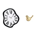 thumbnail image 1 of Reloj de pared acrílico con forma de pájaro dorado. Escultura moderna y creativa para una decoración única y lujosa del hogar, ideal para escritorio,, 1 of 8