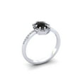 thumbnail image 2 of SuperJeweler 1 Carat Rose Cut Oval Black and White Diamond Halo Ring In 14 Karat White Gold For Women, 2 of 6