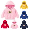 thumbnail image 3 of Odeerbi Toddler Boys Girls Christmas Sweatshirt Fleece Lined Hoodie Toddler Baby Children's 2025 Casual Print Sweatshirt For The Baby Gift Yellow 5-6 Years, 3 of 3