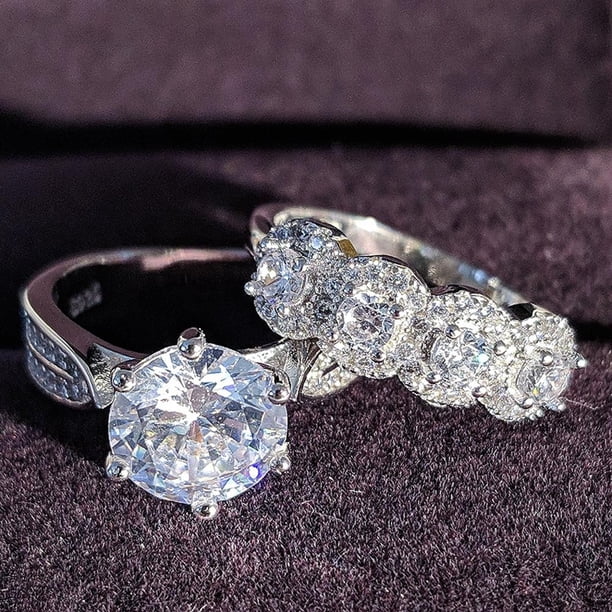 2023 nuevos anillos de boda grandes de lujo de Color plateado para mujeres nupciales compromiso dedo fiesta regalo diseñador joyería R4428 Tan Jianjun unisex