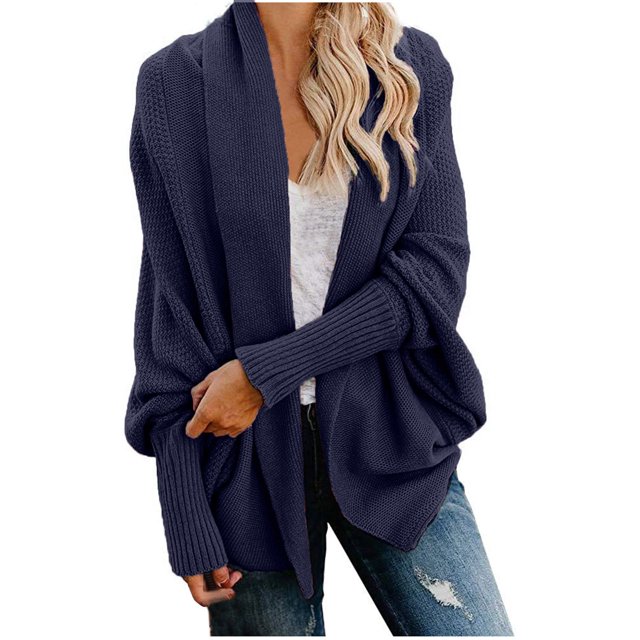 Yuyuzo Cardigan Sweaters Oversized Long Sleeve Open Front Knit Sweaters Winter Casual Solid Color Tops Outwear