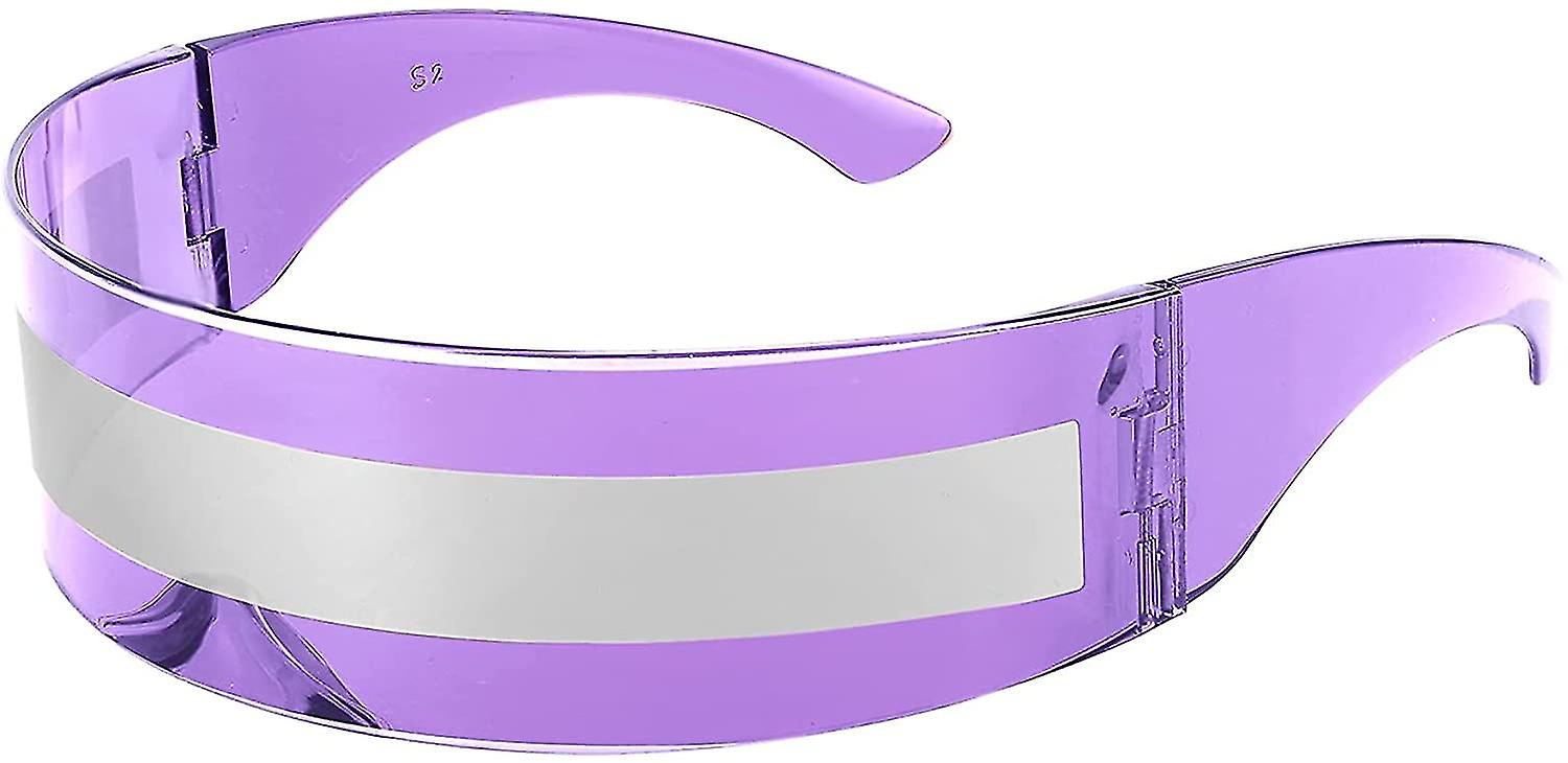 Women's Futuristic Oversized Shield Sunglasses – UV400 – Visor Style (Black Tortoise Or Clear White)
