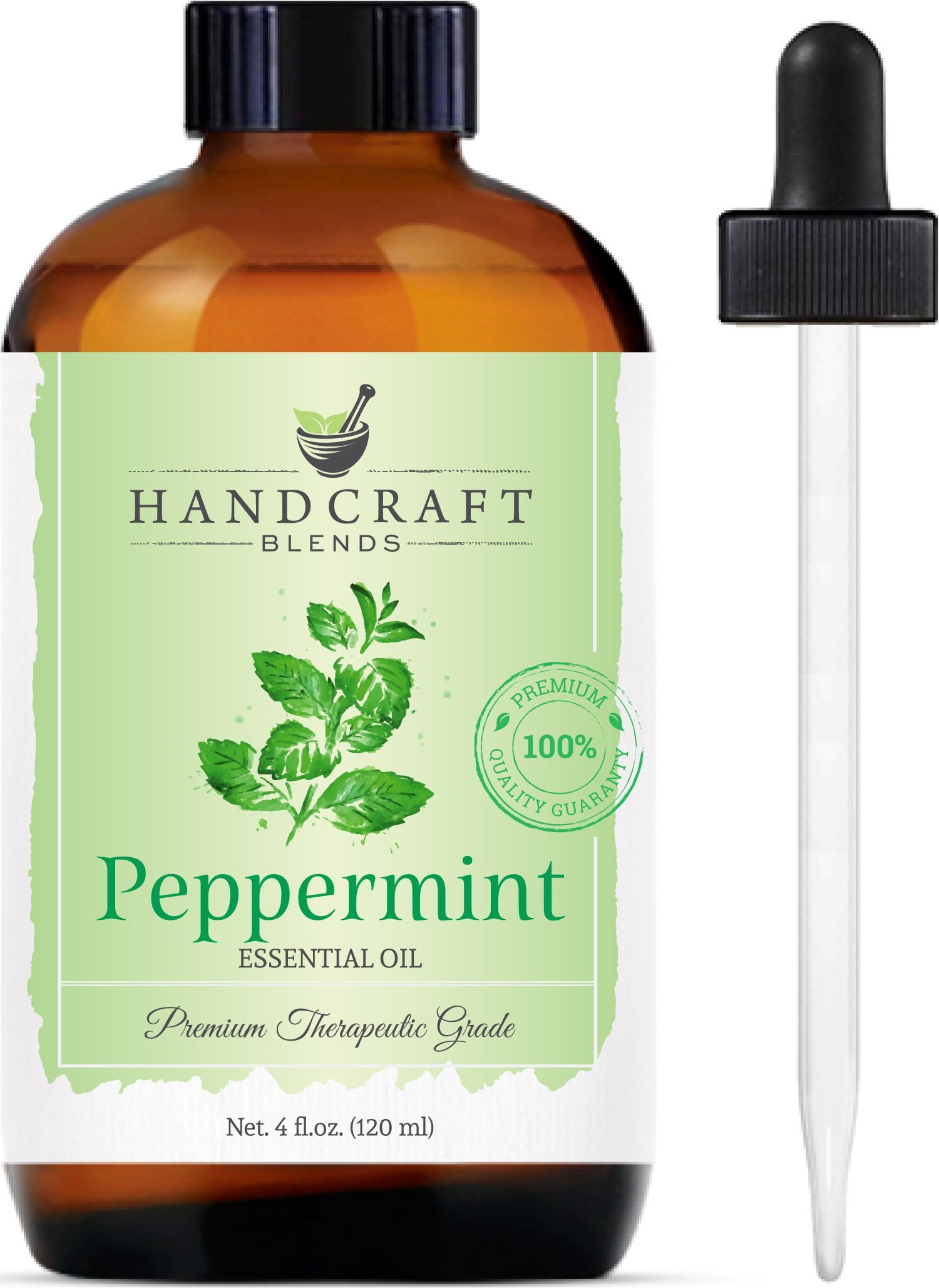 Handcraft Peppermint Essential Oil - 100 Percent Pure and Natural Premium Therapeutic Grade with Premium Glass Dropper - Huge 4 oz