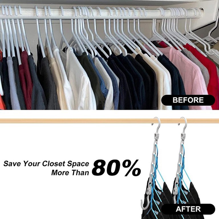 Saving Hangers Closet Space Saver Hanger Organizer Multi Hangers Sturdy  Plastic For Heavy Clothes Storage, Black Magic Space Saving Hangers,  Premium Smart Hanger Hooks, Sturdy Cascading Hangers With 5 Holes For Heavy