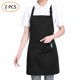thumbnail image 2 of Delantal unisex adulto de 2 piezas, delantal de cocina ajustable con cabestro / camarero Tomshoo Negro, 2 of 7