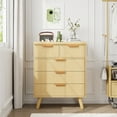 thumbnail image 2 of PPorfamilia 5 Drawer Dresser for Bedroom, Boho Fluted Chest of Drawers for Nursery, Living Room, Entryway, Natural, 2 of 12