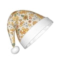 thumbnail image 2 of Honeii Groovy Hippie Flower Mushrooms Print Hat Santa Claus Hat For Xmas Party, Christmas Caps For Boys Girls Child,Christmas Beanie, 2 of 6
