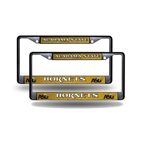 Alabama State Hornets Black Metal License Plate Frame - Set of 2 Frames