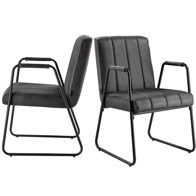 Set de 2 Sillones individuales minimalista FRATELLO MUEBLES color Gris Oxford