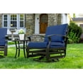 thumbnail image 3 of Kullavik 3 Piece Patio Outdoor Aluminum Metal Swivel Rocking Chair with Coffee Table and 5.1 Inch Cushion Outdoor Metal Swivel Rocking Chair Furniture Conversation Set for Porch Garden - Navy, 3 of 8