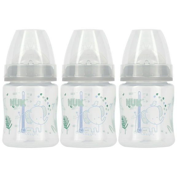 NUK Smooth Flow Anti-Colic Bottle, 5 oz, 3-Pack, Grey