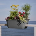 thumbnail image 2 of Bloem Modica Deck Rail Planter 26 x 8.75 Plastic Rectangle Charcoal Gray, 2 of 6