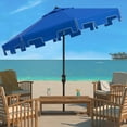 thumbnail image 3 of SAFAVIEH Zimmerman 9' Market Crank UV Resistant Patio Umbrella, Pacific Blue, 3 of 6