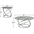 thumbnail image 6 of Pemberly Row 3 Piece Glass Top Coffee Table Set in Chrome, 6 of 6