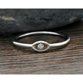thumbnail image 2 of Oryn Jewelry 0.4 Ct Round Brilliant Cut Moissanite Band - 14K White Gold Plated Bands for Her - Eye-Inspired Dainty Moissanite Bands - Evil Eye Daily Wear Jewelry, 2 of 6