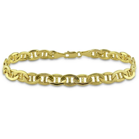 Miabella Men's 10kt Yellow Gold Mariner Bracelet,