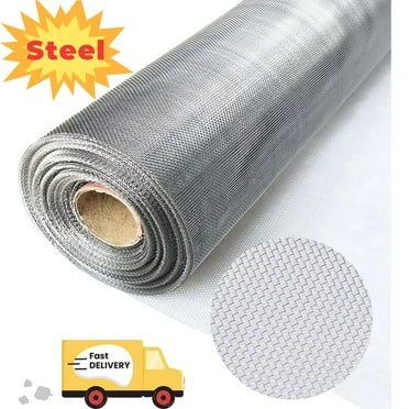 Petoto 304 Stainless Steel Screen Roll, 3.93 x 98.4 feet Window Screen Rolls Replacement Mesh Rolls for Window Door Porch Patio Sliding Door Screening