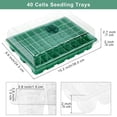 thumbnail image 2 of 6 Pack Seed Starter Tray Kit 40 Cells Seedling Trays with Humidity Dome and Base Mini Propagator Plant Nursery Pots Total 240 Cells for Greenhouse Plants Growing, Green, 2 of 4