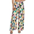 Abstract Print Pants Modern Colorful Paint Streetwear Straight Wide