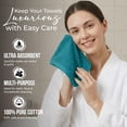 thumbnail image 6 of RIVERSIDE 12 Pack Luxury Washcloths 12x12 with Soft Cotton 400 GSM Quick Dry and Absorbent for Face & Body - Teal, 6 of 9