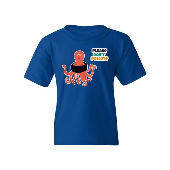 Stop Pollution Octopus T-Shirt Juniors -Image by Shutterstock, Small