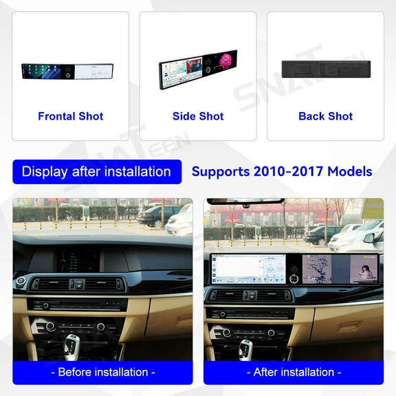 SNATEEN Dual 12.3 inch Carplay Screen/Radio/Multimedia Player for BMW 5 Series 2010-2017 Models Universal Car Navigation/GPS Upgrade Headunit Android Display 1080P Touch Screen Replace System