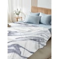 thumbnail image 5 of Twin Flat Sheet 66"x96", White Marble Soft Lightweight Bedding Flat Sheets Only, Grey Abstract Modern Luxury Simple Art Brushed Microfiber Top Bed Sheet, Breathable StainResistant Bedsheets, 5 of 9