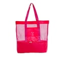 thumbnail image 1 of Sonducket Bolsa de hombro transparente de malla de alta capacidad, bolsas de Picnic portátiles de conservación de calor de doble capa, bolsa de Envolturas para manijas de equipaje Rosa roja, 1 of 6