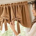 thumbnail image 5 of Talqzovs Valance Curtains,Velvet Short Curtain Window Treatment for Bedroom Living Room Kitchen 57x17.7in, 5 of 7