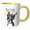 Yellow/White, variant on 3drose, Funny King for a Day Boston Terrier Dog in a Crown, 11oz Mug