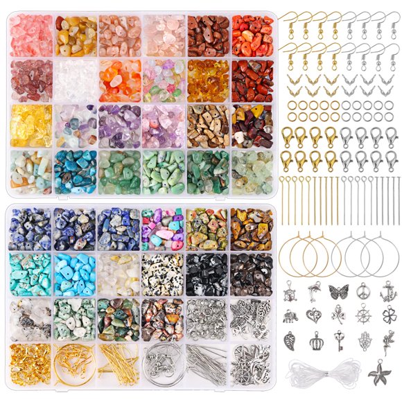 Kit para hacer anillos con cuentas de cristal QUEFE, 720 unidades, 40 colores
