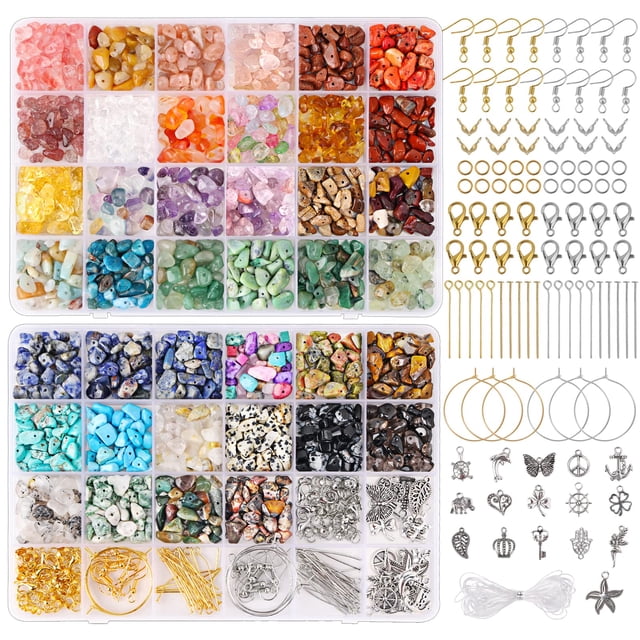 Kit para hacer anillos con cuentas de cristal QUEFE, 720 unidades, 40 colores