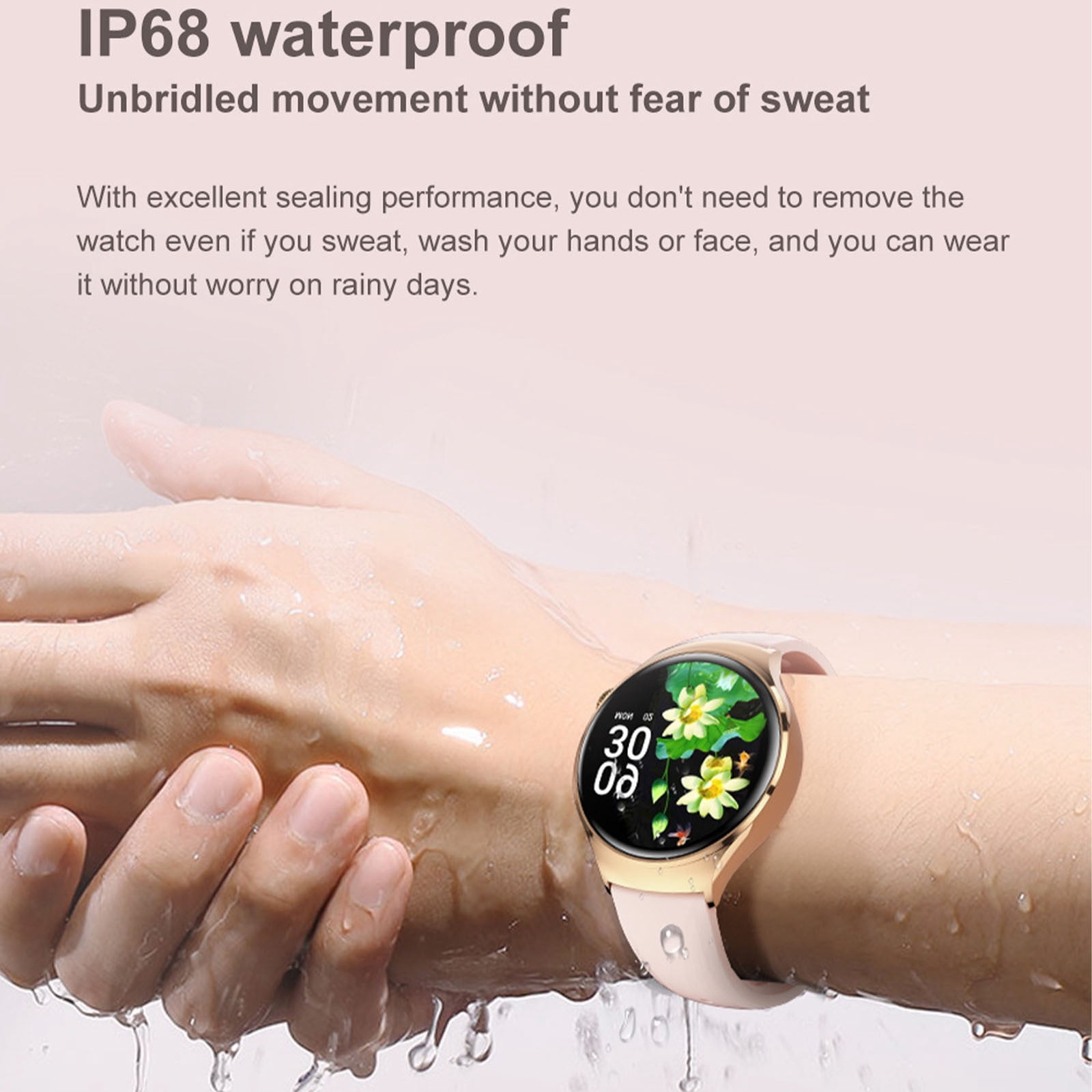 Hwkond Smart Watches Men Women, New Bluetooth Call For Women's Health Temperature NFC Smartwatch(Gold)