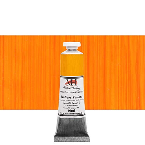 Michael Harding Artist Oil Colours, Indian Yellow, 40ml Tube, 20340
