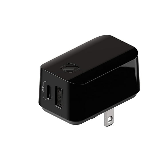 Cargador de pared Scosche PowerVolt 32W USB Tipo-C + USB Tipo-A Negro