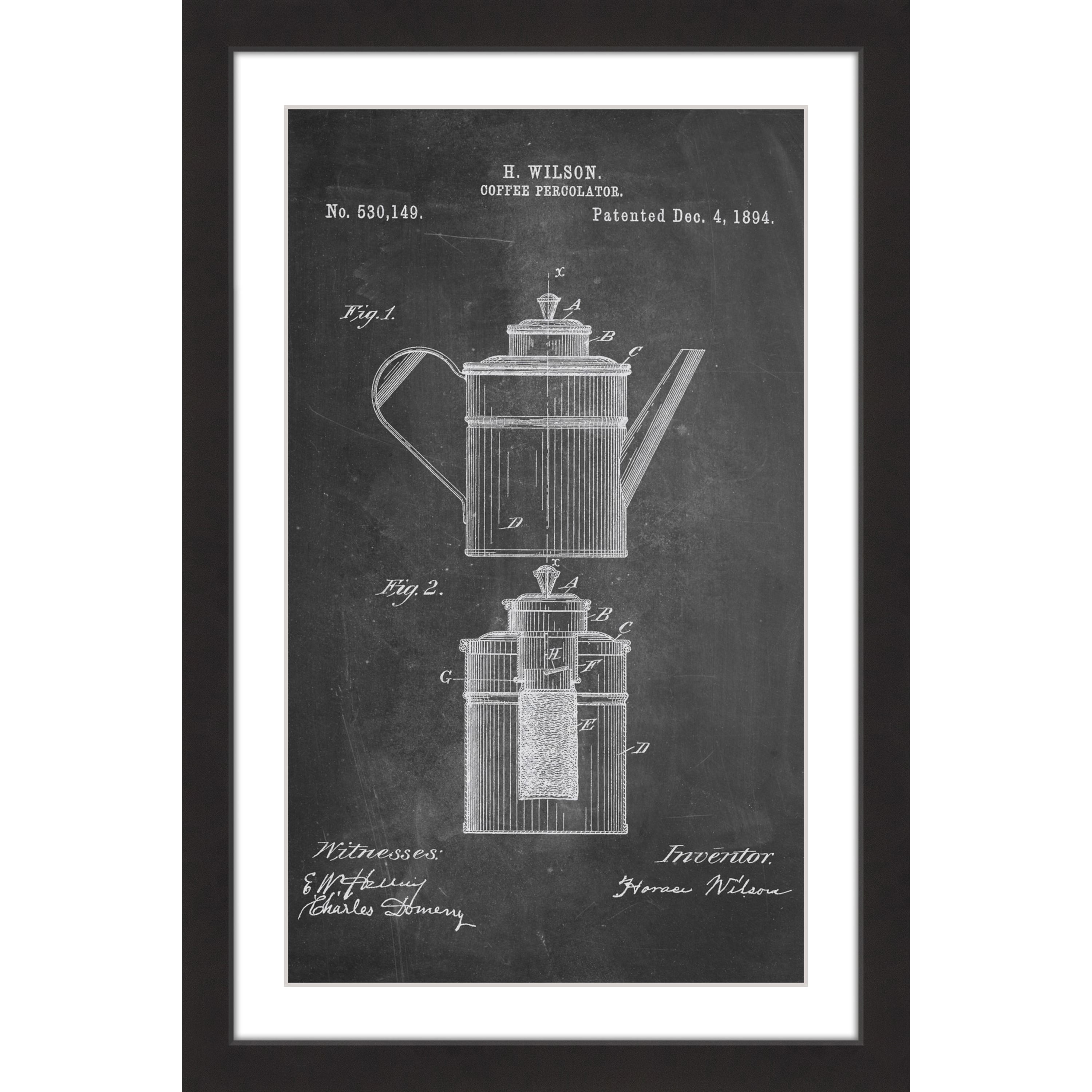 "Percolator 1894 Chalk" Framed Painting Print