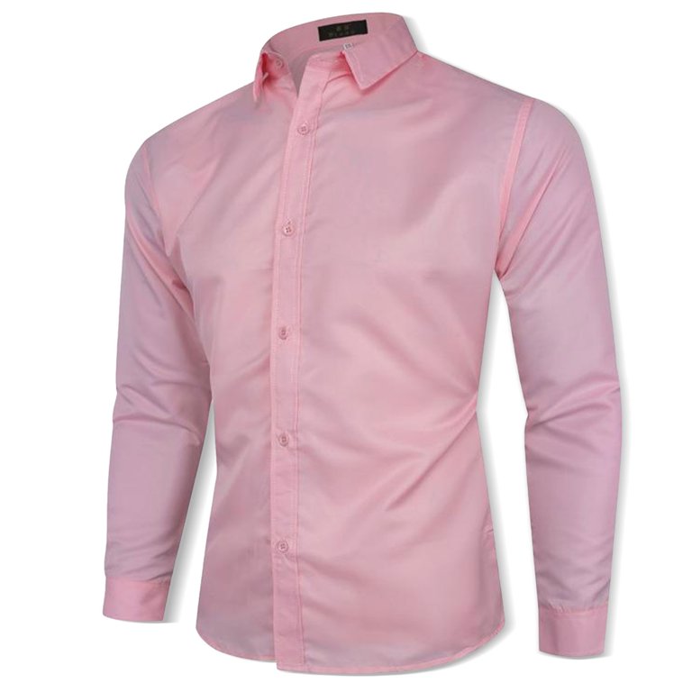 slim fit dress slacks Men's Pink Cotton Twill Slim Fit Formal Shirt With Single or Double Cuffs