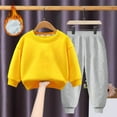 thumbnail image 2 of Kogui Clothes for Girls Sweat Pants Set Girls Clothes Long Sleeve Shirts and Pants Sweatsuits 2 Piece Fall Outfits Set Size 8-9 (Yellow,8-9 Years), 2 of 7