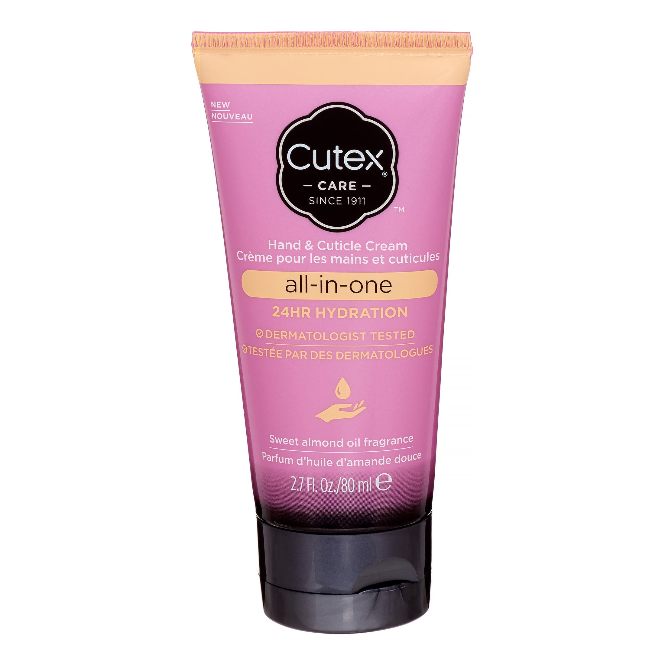 Cutex AllInOne 24 Hour Hydration Hand and Cuticle Cream, Sweet Almond