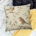thumbnail image 2 of Wuche  Adorable Bird Throw Pillow Cover Willow Branch Cute Robin Rustic Vintage Animal Watercolor Print Cozy Square Cushion Case for Men Women Boys Girls Room Home Decor  18x18 Inch Short plush, 2 of 5