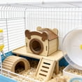 thumbnail image 6 of Wooden Hamster Hideout House Natural Solid Wood Hut for Small Animals Cage Decoration Safe Chew Toy Bed, Style A, by IHXORA, 6 of 6