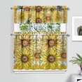thumbnail image 2 of Floral Farmhouse Curtains 36 Inch Short - 3 Panel Boho Country Set with Vintage Botanical Print, Rod Pocket Window Treatment for Rustic Decor, 2 of 6
