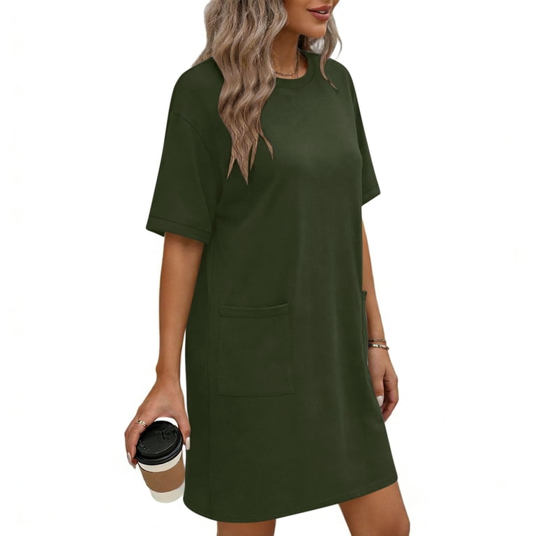 army t shirt dress T-Shirt Dress Army Green