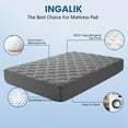 thumbnail image 5 of INGALIK Premium 400TC Quilted Mattress Pad, Olympic Queen, Cooling Breathable Topper, Fluffy Soft Protector, 8-21" Deep Pocket, Light Gray, 5 of 11
