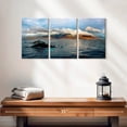 thumbnail image 2 of Elephant Stock Maui Humpback Whales Wall Art - Horizontal Multi Panel Canvas - Living Room Wall Decor - Places Multi Panel - Gray And Blue Decor - 26" x 12", 2 of 8