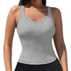 thumbnail image 2 of Ropa interior térmica Tops Moda para mujer Camiseta lisa Blusa sin mangas Cuello en V Camisetas sin mangas casuales Cami Blusa de poliéster para mujer, 2 of 5