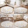 thumbnail image 4 of Washable Round Area Rug Colorful Flower Country Floral Circle Rugs Floor Carpet for Living Room Bedroom, Wildflower Watercolor Soft Non Slip Round Rug 4ft, 4 of 9