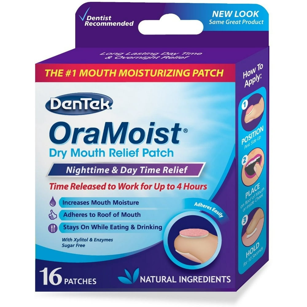 Dentek OraMoist Dry Mouth Relief Patch 16 ea (Pack of 3)